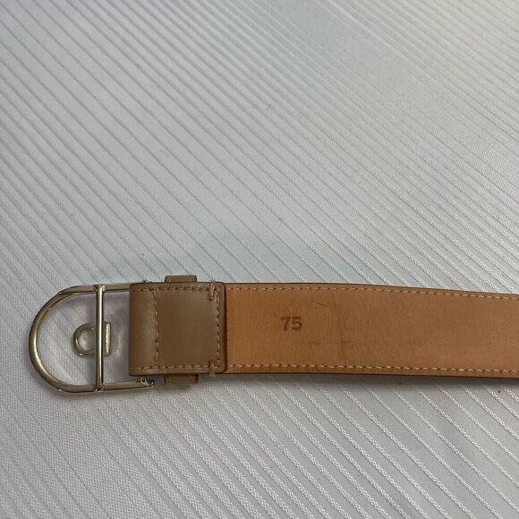 Salvatore Ferragamo Beige Leather Ganchini Belt Size 75cm Small main image 4